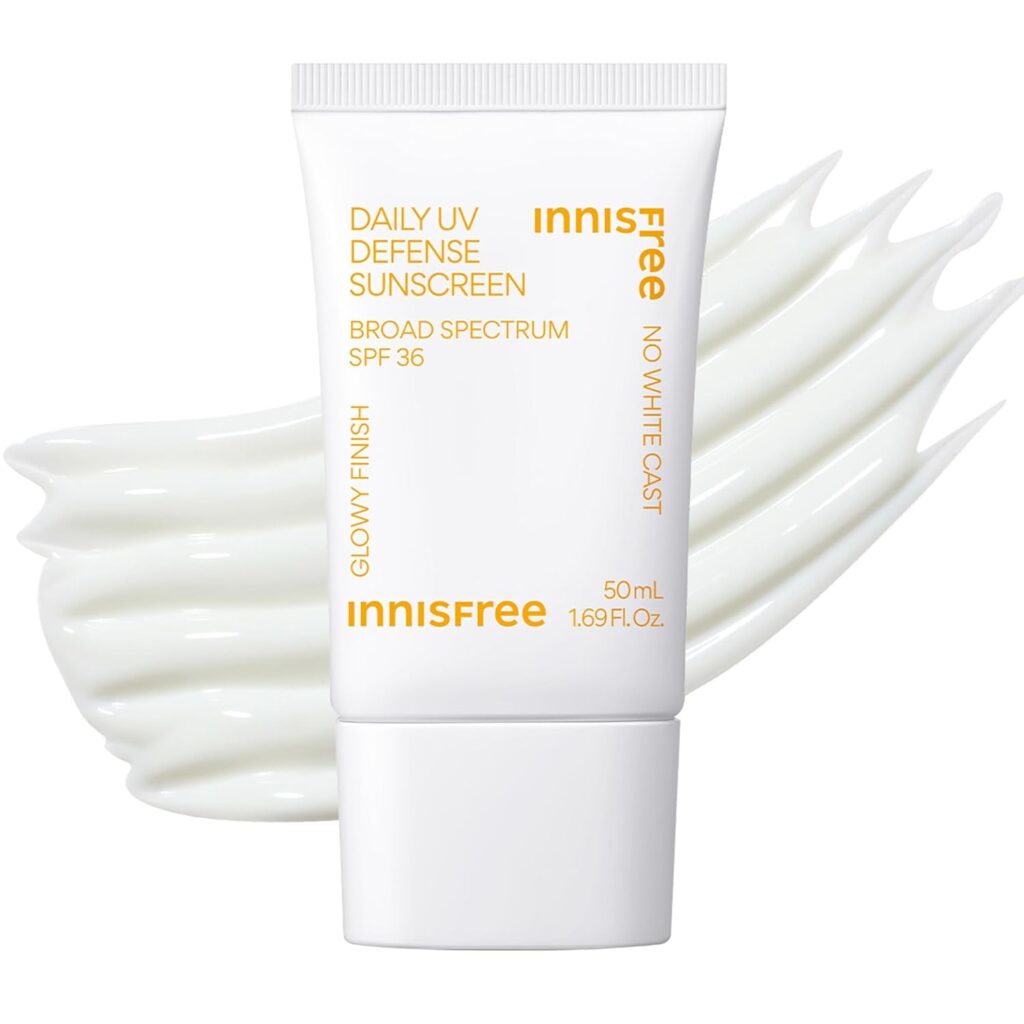 
innisfree Daily UV Defense Sunscreen Broad Spectrum SPF 36, Invisible Korean Sunscreen with No White Cast